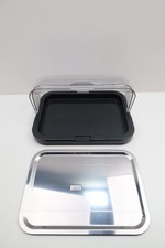 APS 9204 Buffetvitrine  B-Ware 1 Edelstahl-Tablett Schwarz Platzsparend