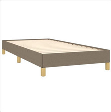 Einzelbett Bettgestell 80x200 cm Taupe Stoffbezug stabil Lattenrost