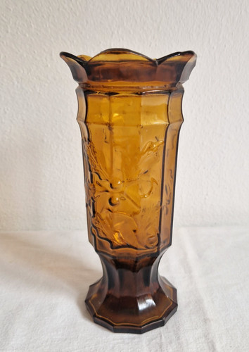 Amber glasvase pressglas - amber,