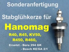 Glühkerzen Umbausatz für Hanomag, R40, R45, R450, R460, KV50, Motor: D52, D57
