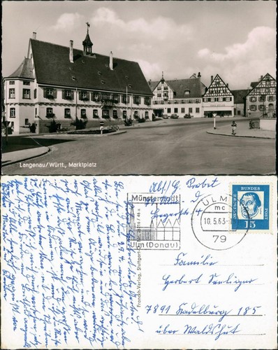 Ansichtskarte langenau - ansichtskarte,