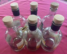 6  Glasflaschen Likörflaschen Schnapsflaschen, 0,5 l mit Stöpsel Kork/Kunststoff