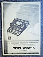 Klein Urania Kleinschreibmaschine , Clemens Müller , alte Reklame , 1939 , (A35)