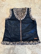 NONO Mädchen Wendeweste Weste Gr.158/164 Leo Fell / Lederimitat 