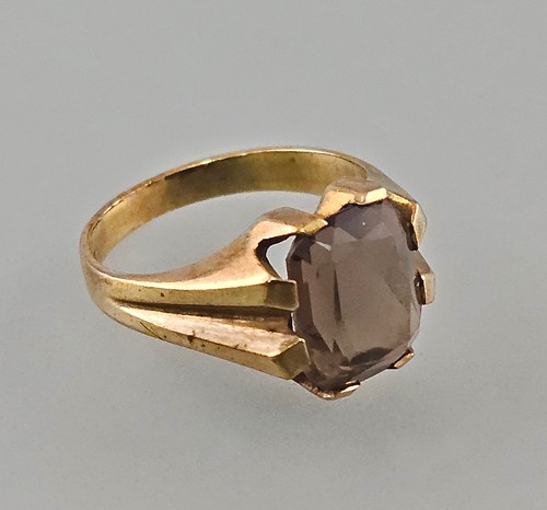 Rauchquarz ring 333er gold - ,