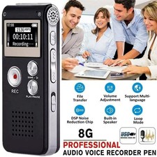 Digital Diktiergerät Mini Tragbar Aufnahmegerät Audio Sound Voice Recorder 8GB
