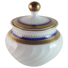 Zuckerdose Goldrand Bareuther Waldsassen Reliefdekor blau