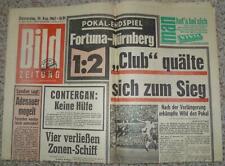 BILD Zeitung 1. FC Nürnberg Fortuna Düsseldorf 30.8.1962 Endspiel DFB Pokal