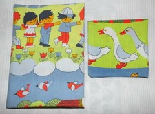 spielende Kinder Bettwäsche Gäns e 70er vintage fabric bedding 70s Graziela diy