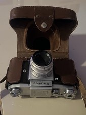 Spiegelreflexkamera, Praktika FX2, mit Ledertasche, Zeiss Objektiv