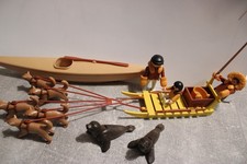 PLAYMOBlL 3466 Eskimo-Hundeschlitten Hunde Kajak und mehr. 