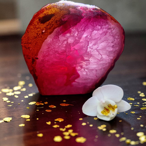 Achat-Geode-Teelichthalter
