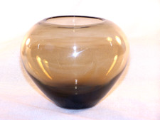 Rauchglas-Vase, braun, H.9 cm