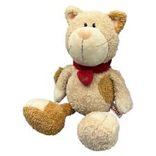 Nici Katze Love Herz Halsband Stofftier Plüsch 35cm Beige Braun Rotes Herz Sitzt