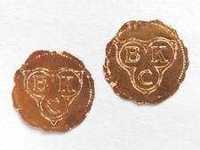 Siegelmarke Initialen B K C 2 Stück