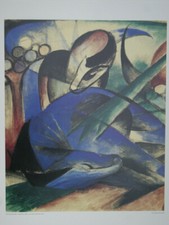 Franz Marc Träumendes Pferd Druck Landschaft zeitgen. Kunst Blauer Reiter