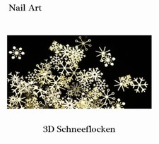 Nail Art 3D Schneeflocken Nagelschmuck 3-4mm 30 Stück Flakes Gold Metall