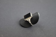 antiker Damen oder Herrenring Silber 830 dunkler Achat in RG 59/18,8 mm um 1930