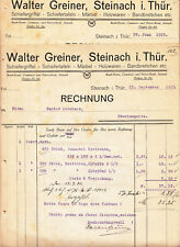 2 x Rechnung Walter Greiner Steinach Thür. Schiefertafeln Holzwaren 1925 ! (D4