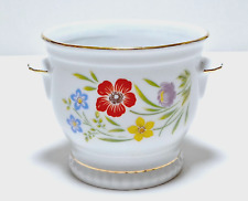 Bareuther Waldsassen Porzellan Übertopf/Blumentopf - Blumen,Relief Dekor -H.10cm