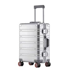 Handgepäck Reisekoffer 55 cm silber Aluminium Hartschalen Kabinentrolley Bowatex