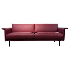 Montis Sofa Otis Leder Cuba Red Füsse Aluminium Schwarz Matt Pulverbeschichtet