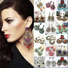 4 Paar Ohrhänger Set Ohrringe Antik-style Gothic Trachtenohrringe XXL