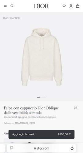 Dior oblique hoodie handtuch - hoodie,