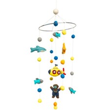 Mobile "Yellow Submarine" aus Filz für Baby, Kinder Unterwasserwelt von BeYoona