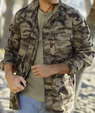 Herren Safari Jacke, Gr. M, Stehkragen, mit Netzfutter, Taillengürtelzug