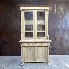 Küchenbuffet Buffet Um 1920 / Gelaugt, Wärmekammer, Geschliffen / H194B100T48 cm