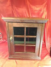 Antiker Hängeschrank Wandschrank Holz Glas (4367)