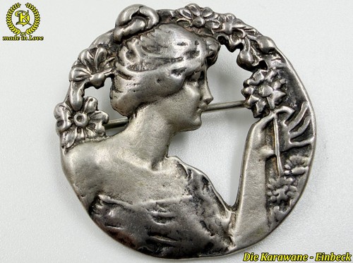 Antike jugendstil brosche - antike,