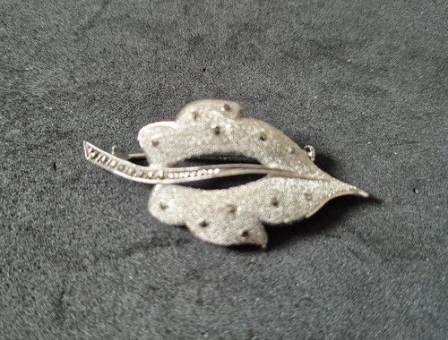 Brosche silber 925 blatt mit - brosche,