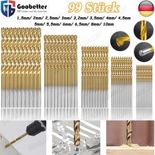Bohrer Set 99tlg Ø 1.5-10mm Titan HSS Spiralbohrer Metallbohrer Holzbohrer Satz