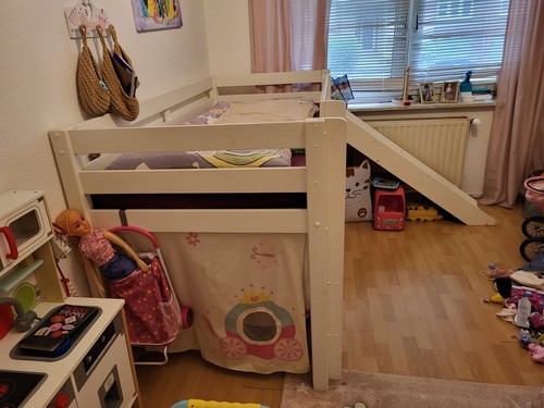 Halbhochbett 90x200 weiß mit