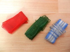 uraltes Geschenkband rot grün Blau-Weiß mit Glitzer aus der DDR