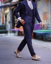 Slim Fit Herrenanzug in Blau