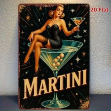 Blechschild Martini Pin Up