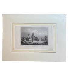 Stahlstich Karlsruhe Markgräfisches Garten Palais um 1840 Joh. Poppel J. Poci