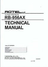 Rotel Service manual   für