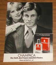 Seltene Werbung vintage SIR CHAMPACA Eau de Cologne Mann mit Duft ist "in" 1978
