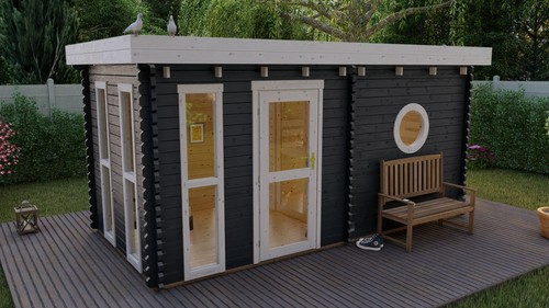 Gartensauna flachdach - gartensauna,