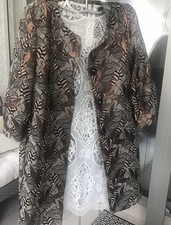 Mantel, Dixie, Herbst, M, Braun, Brokat, Blätter, Edel, Neu !