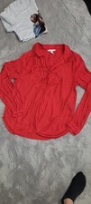 Damen Rote Leoparden Bluse Gr