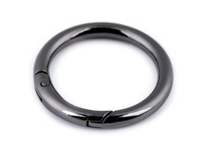22)  Karabiner Ring ø 41 mm rund silber gold schwarz messing Tasche Kette Leine