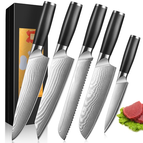 5tlg damastmesser set - set, aus