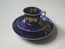 Sammel-Tasse Gedeck - Echt Kobalt, 24 Karat Gold - Wunsiedel, Bavaria Porzellan