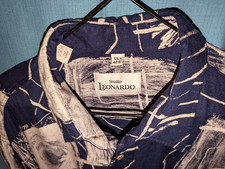 STUDIO LEONARDO Herren Viskose-Hemd VINTAGE Langarm 42 L (oder 126/4) Langgröße!