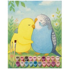 Malen nach Zahlen Wellensittich Liebe Design - Geschenk